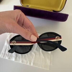 Gucci Black Oval Luxury Sunglasses
